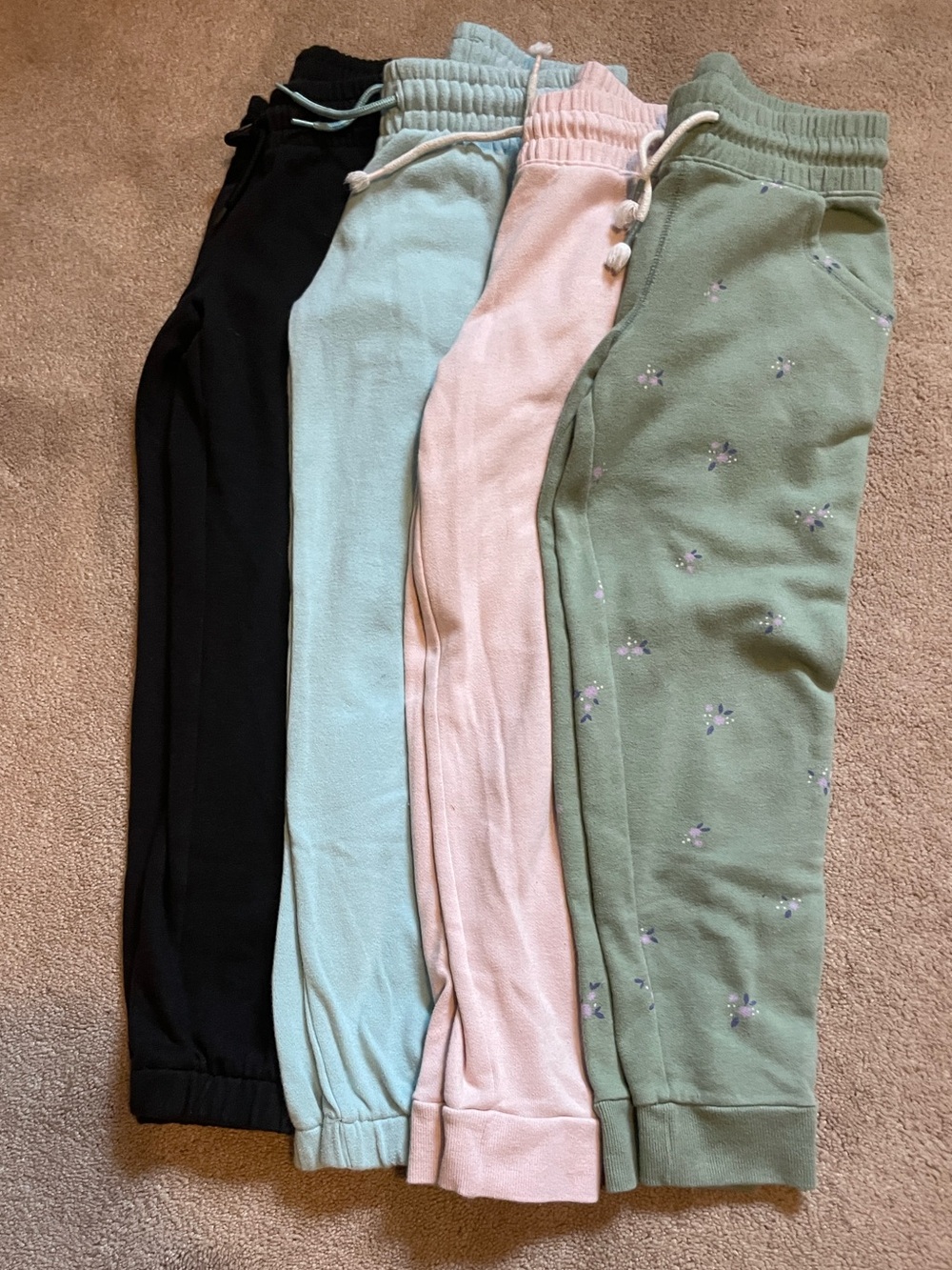 Girls Jogger Sweat Pants - Black, Teal, Pink, Sage Floral